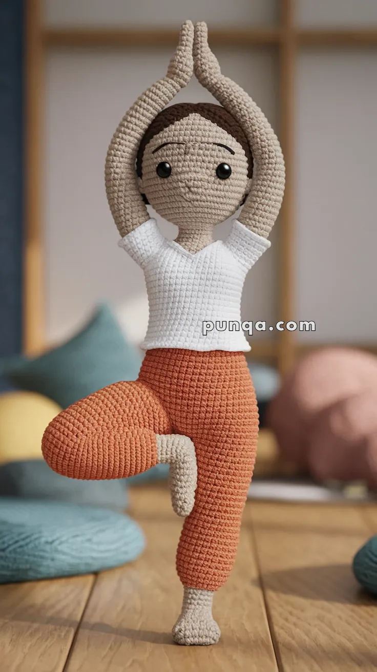 Realistic crochet image for Amigurumi Yoga Girl - FREE Crochet Pattern