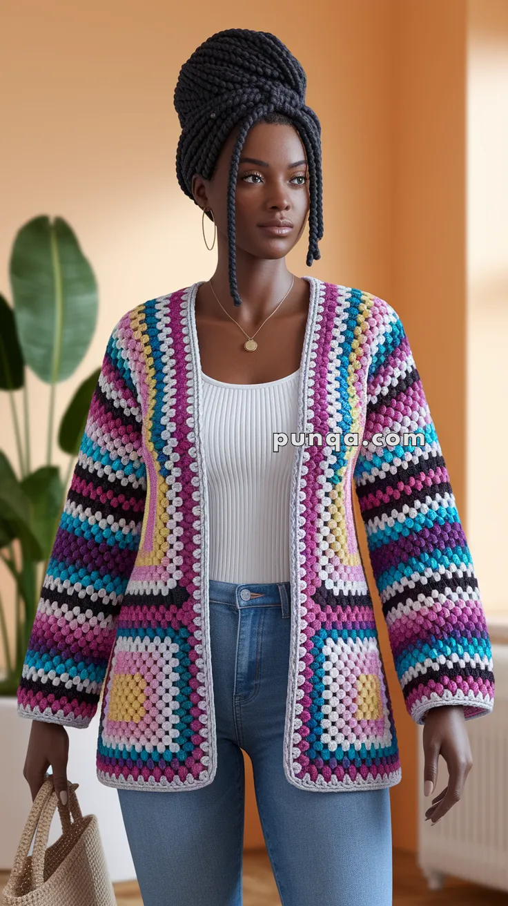 Granny Square Cardigan – FREE Crochet Pattern