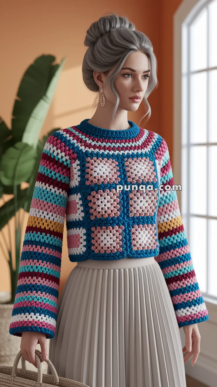 Granny Square Sweater – FREE Crochet Pattern