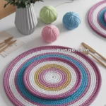 Colorful Round Placemat – FREE Crochet Pattern