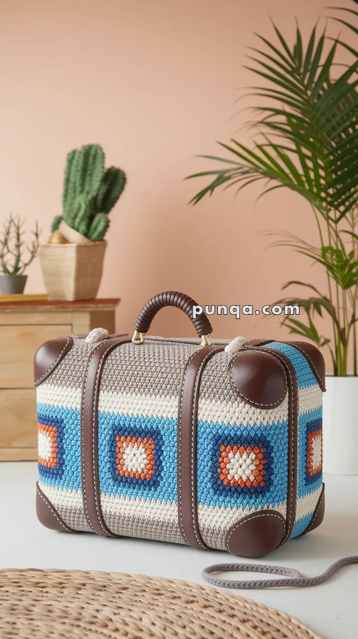 Granny Square Suitcase – FREE Crochet Pattern