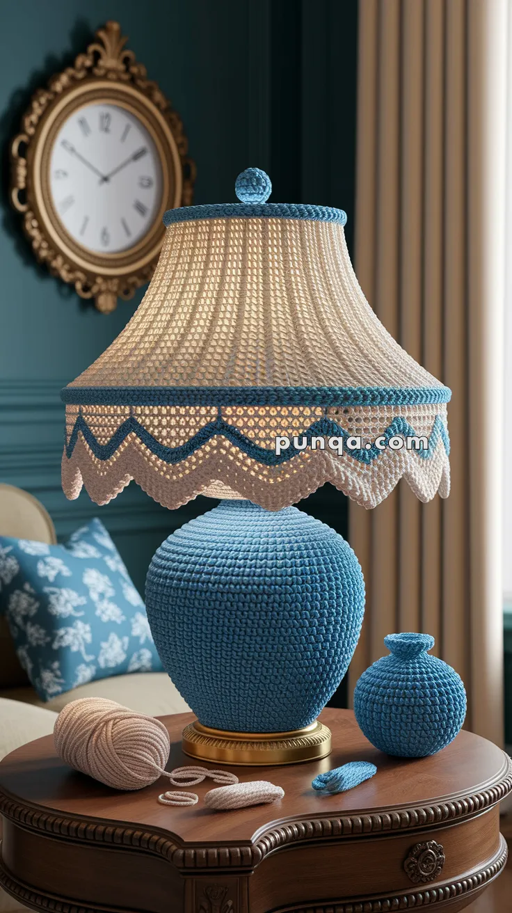 Table Lamp with Decorative Shade – FREE Crochet Pattern