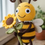 Amigurumi Bee with Sunflower – FREE Crochet Pattern