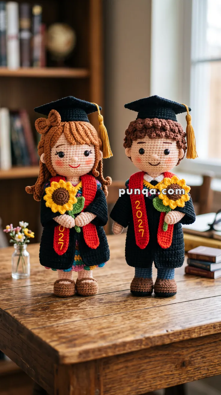 Amigurumi Graduation Couple – FREE Crochet Pattern