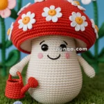 Amigurumi Mushroom with Watering Can – FREE Crochet Pattern